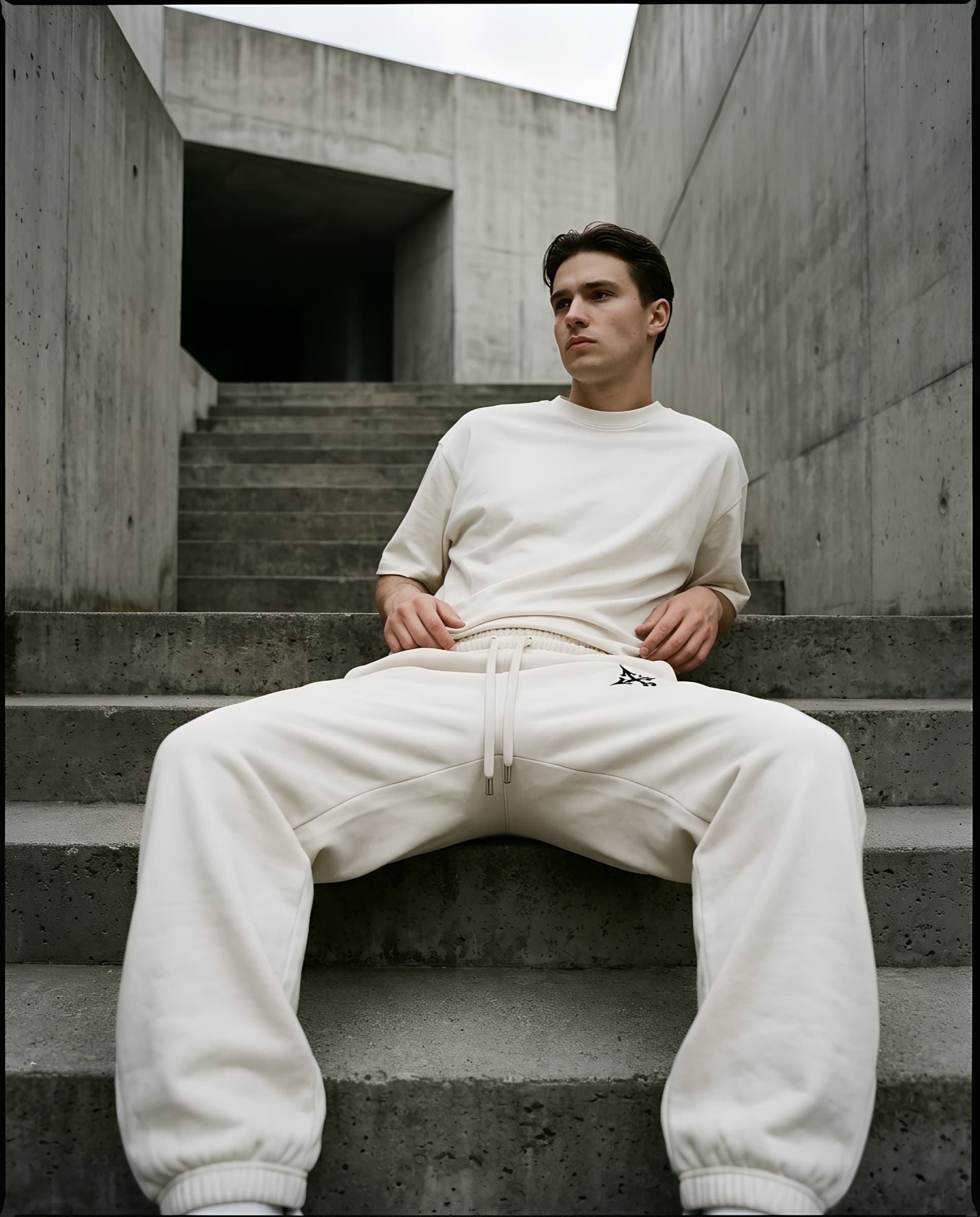 AFTER SIN Drop 001 Discipline Sweatpants, Bone colorway, front